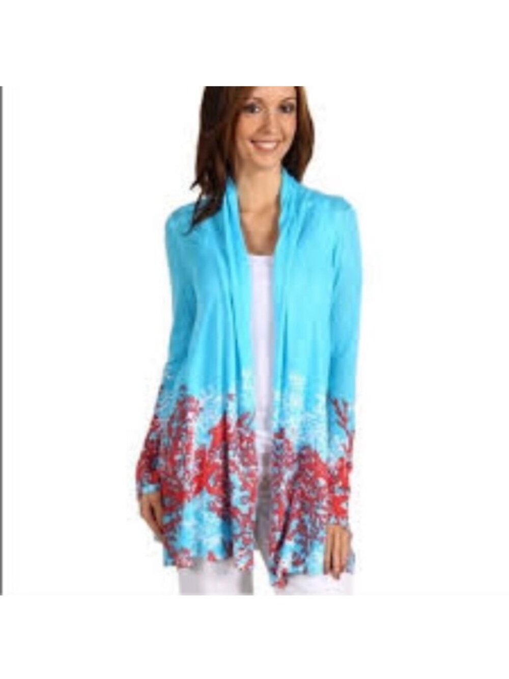 Lilly Pulitzer Connell Sweater Wrap Cascade Coral Lightweight Cardigan